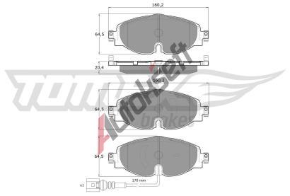TOMEX Brakes Sada brzdovch destiek TMX TX 16-97, TX 16-97