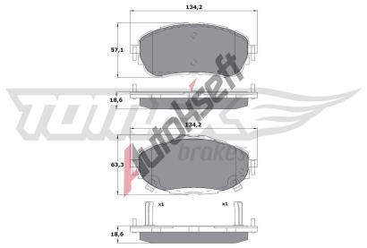 TOMEX Brakes Sada brzdovch destiek TMX TX 16-99, TX 16-99