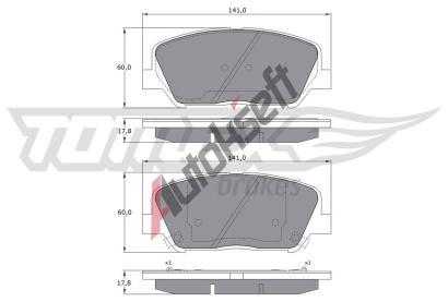 TOMEX Brakes Sada brzdovch destiek TMX TX 17-01, TX 17-01