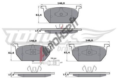 TOMEX Brakes Sada brzdovch destiek TMX TX 17-03, TX 17-03