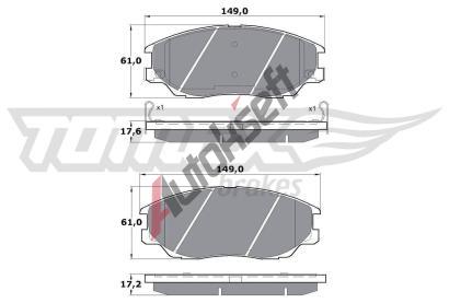 TOMEX Brakes Sada brzdovch destiek TMX TX 17-09, TX 17-09