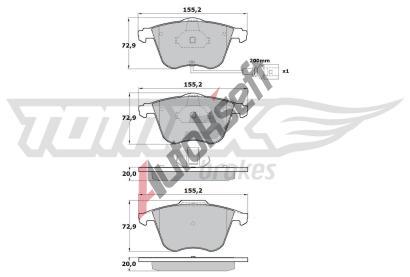 TOMEX Brakes Sada brzdovch destiek TMX TX 17-12, TX 17-12