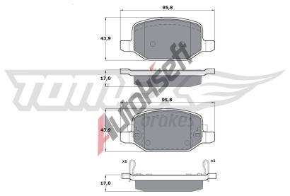 TOMEX Brakes Sada brzdovch destiek TMX TX 17-18, TX 17-18