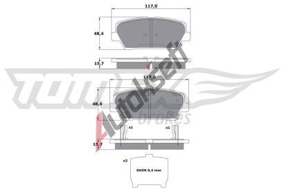 TOMEX Brakes Sada brzdovch destiek TMX TX 17-45, TX 17-45