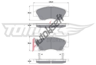 TOMEX Brakes Sada brzdovch destiek TMX TX 17-55, TX 17-55