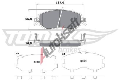 TOMEX Brakes Sada brzdovch destiek TMX TX 17-65, TX 17-65