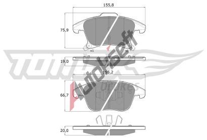 TOMEX Brakes Sada brzdovch destiek TMX TX 17-75, TX 17-75