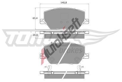 TOMEX Brakes Sada brzdovch destiek TMX TX 18-17, TX 18-17
