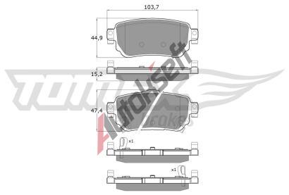 TOMEX Brakes Sada brzdovch destiek TMX TX 18-27, TX 18-27