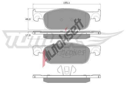 TOMEX Brakes Sada brzdových destiček TMX TX 18-32, TX 18-32  TOMEX Brakes Sada brzdových destiček TMX TX 18-32, TX 18-32