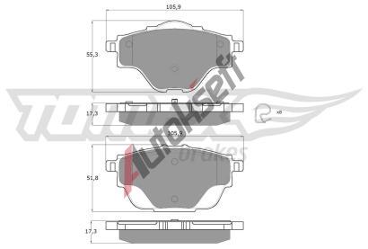 TOMEX Brakes Sada brzdovch destiek TMX TX 18-37, TX 18-37