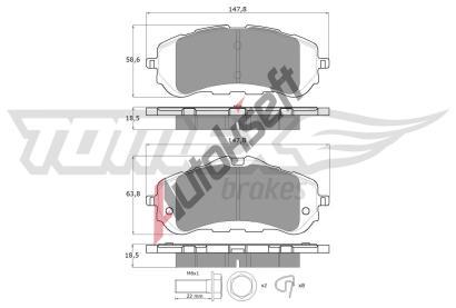 TOMEX Brakes Sada brzdovch destiek TMX TX 18-38, TX 18-38