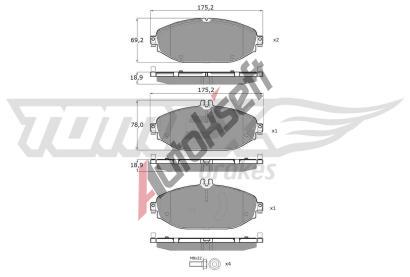 TOMEX Brakes Sada brzdovch destiek TMX TX 18-53, TX 18-53