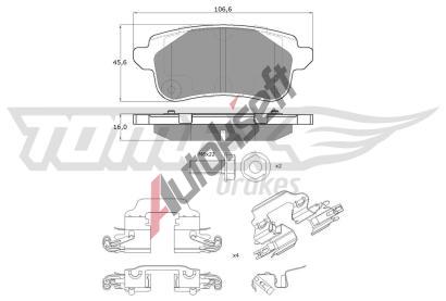 TOMEX Brakes Sada brzdovch destiek TMX TX 18-66, TX 18-66