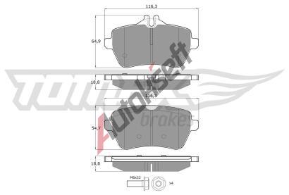 TOMEX Brakes Sada brzdovch destiek TMX TX 18-78, TX 18-78