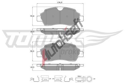 TOMEX Brakes Sada brzdovch destiek TMX TX 18-92, TX 18-92