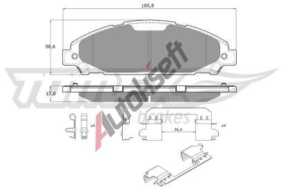 TOMEX Brakes Sada brzdovch destiek TMX TX 18-96, TX 18-96