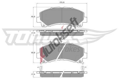 TOMEX Brakes Sada brzdovch destiek TMX TX 19-00, TX 19-00