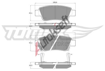 TOMEX Brakes Sada brzdových destiček TMX TX 19-07, TX 19-07 TOMEX Brakes Sada brzdových destiček TMX TX 19-07, TX 19-07