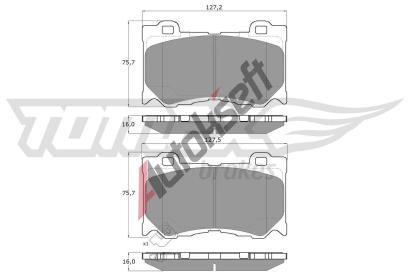TOMEX Brakes Sada brzdových destiček TMX TX 19-38, TX 19-38 TOMEX Brakes Sada brzdových destiček TMX TX 19-38, TX 19-38