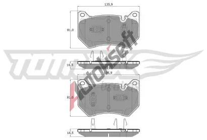 TOMEX Brakes Sada brzdovch destiek TMX TX 19-431, TX 19-431