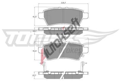 TOMEX Brakes Sada brzdových destiček TMX TX 19-57, TX 19-57 TOMEX Brakes Sada brzdových destiček TMX TX 19-57, TX 19-57