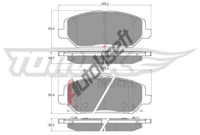 TOMEX Brakes Sada brzdovch destiek TMX TX 19-59, TX 19-59