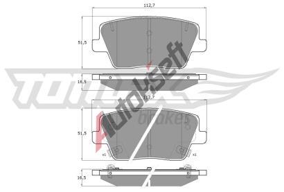 TOMEX Brakes Sada brzdovch destiek TMX TX 19-61, TX 19-61