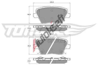 TOMEX Brakes Sada brzdových destiček TMX TX 19-62, TX 19-62 TOMEX Brakes Sada brzdových destiček TMX TX 19-62, TX 19-62