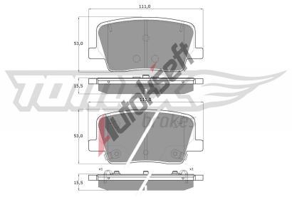 TOMEX Brakes Sada brzdovch destiek TMX TX 19-88, TX 19-88