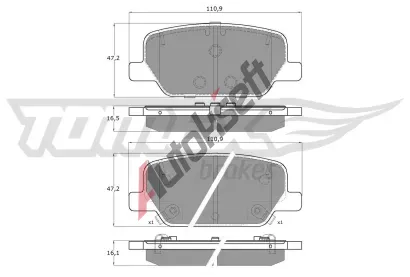 TOMEX Brakes Sada brzdovch destiek TMX TX 60-06, TX 60-06