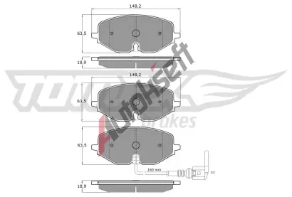 TOMEX Brakes Sada brzdovch destiek TMX TX 60-09, TX 60-09