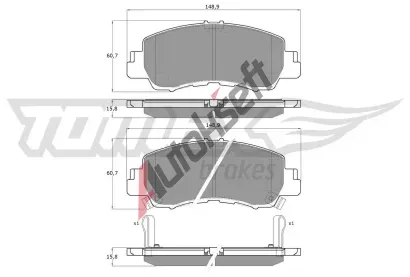 TOMEX Brakes Sada brzdovch destiek TMX TX 60-15, TX 60-15