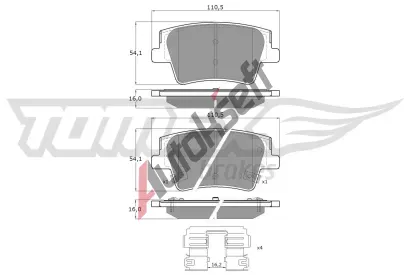 TOMEX Brakes Sada brzdových destiček TMX TX 60-25, TX 60-25 TOMEX Brakes Sada brzdových destiček TMX TX 60-25, TX 60-25