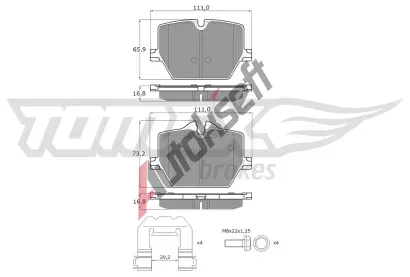 TOMEX Brakes Sada brzdových destiček TMX TX 60-36, TX 60-36 TOMEX Brakes Sada brzdových destiček TMX TX 60-36, TX 60-36