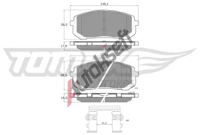 TOMEX Brakes Sada brzdovch destiek TMX TX 60-37, TX 60-37