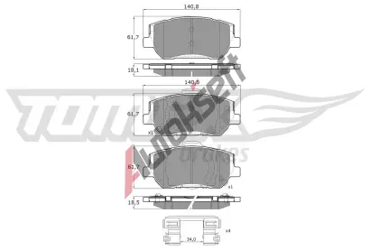 TOMEX Brakes Sada brzdov�ch desti�ek TMX TX 60-45, TX 60-45