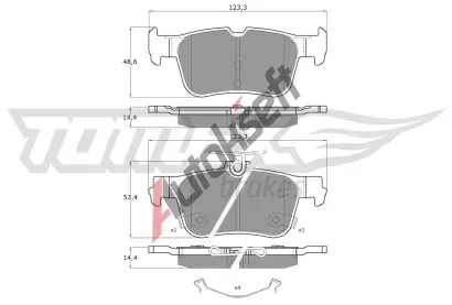 TOMEX Brakes Sada brzdov�ch desti�ek TMX TX 60-48, TX 60-48