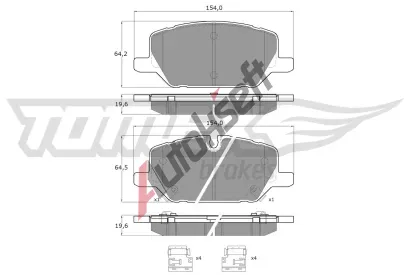 TOMEX Brakes Sada brzdových destiček TMX TX 60-49, TX 60-49 TOMEX Brakes Sada brzdových destiček TMX TX 60-49, TX 60-49