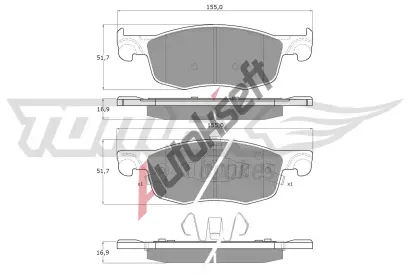 TOMEX Brakes Sada brzdovch destiek TMX TX 60-50, TX 60-50