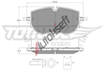 TOMEX Brakes Sada brzdov�ch desti�ek TMX TX 60-65, TX 60-65
