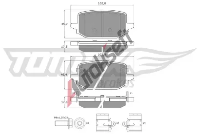 TOMEX Brakes Sada brzdovch destiek TMX TX 60-73, TX 60-73