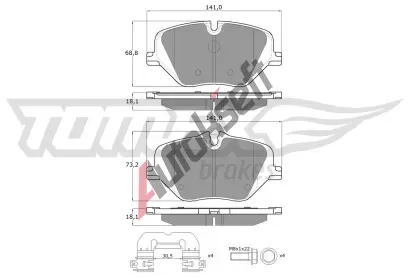TOMEX Brakes Sada brzdov�ch desti�ek TMX TX 60-75, TX 60-75