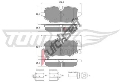 TOMEX Brakes Sada brzdovch destiek TMX TX 60-77, TX 60-77