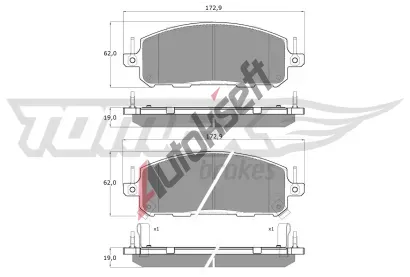 TOMEX Brakes Sada brzdových destiček TMX TX 61-04, TX 61-04 TOMEX Brakes Sada brzdových destiček TMX TX 61-04, TX 61-04