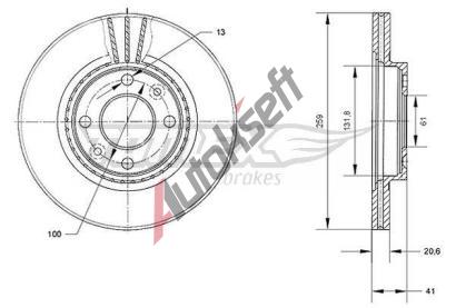 TOMEX Brakes Brzdov kotou - 259 mm TMX TX 70-10, TX 70-10