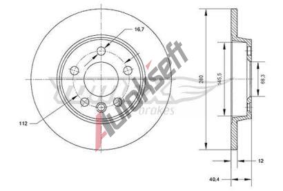 TOMEX Brakes Brzdov kotou - 280 mm TMX TX 70-26, TX 70-26