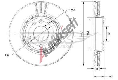 TOMEX Brakes Brzdov kotou - 306 mm TMX TX 70-27, TX 70-27