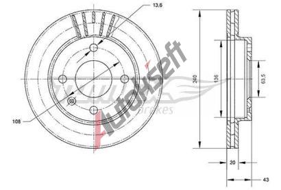 TOMEX Brakes Brzdov kotou - 240 mm TMX TX 70-40, TX 70-40