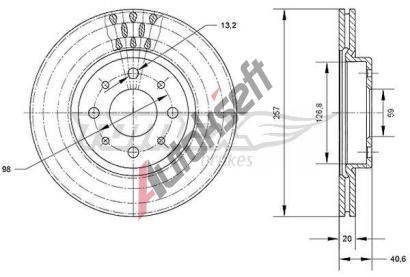 TOMEX Brakes Brzdov kotou - 257 mm TMX TX 70-42, TX 70-42